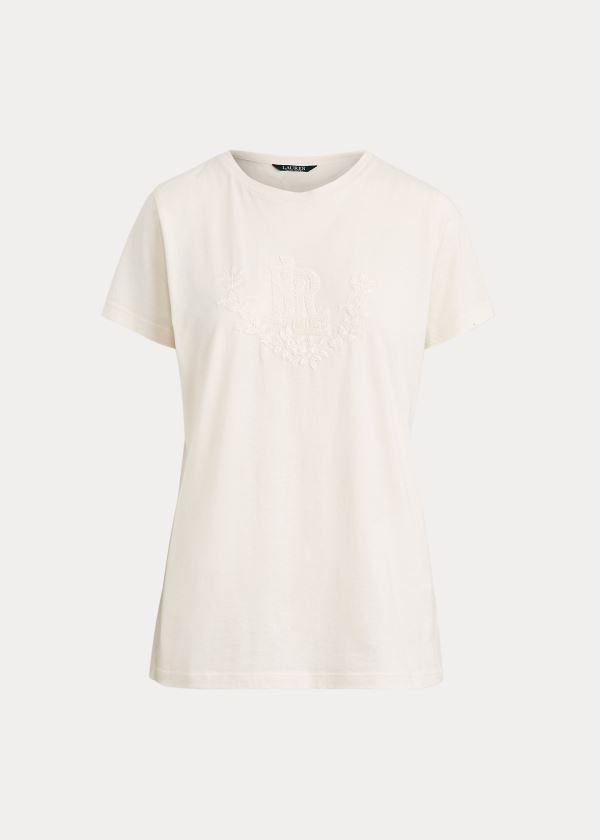 Ralph Lauren Beaded Jersey T Shirt Dame Danmark (KSGYH7569)